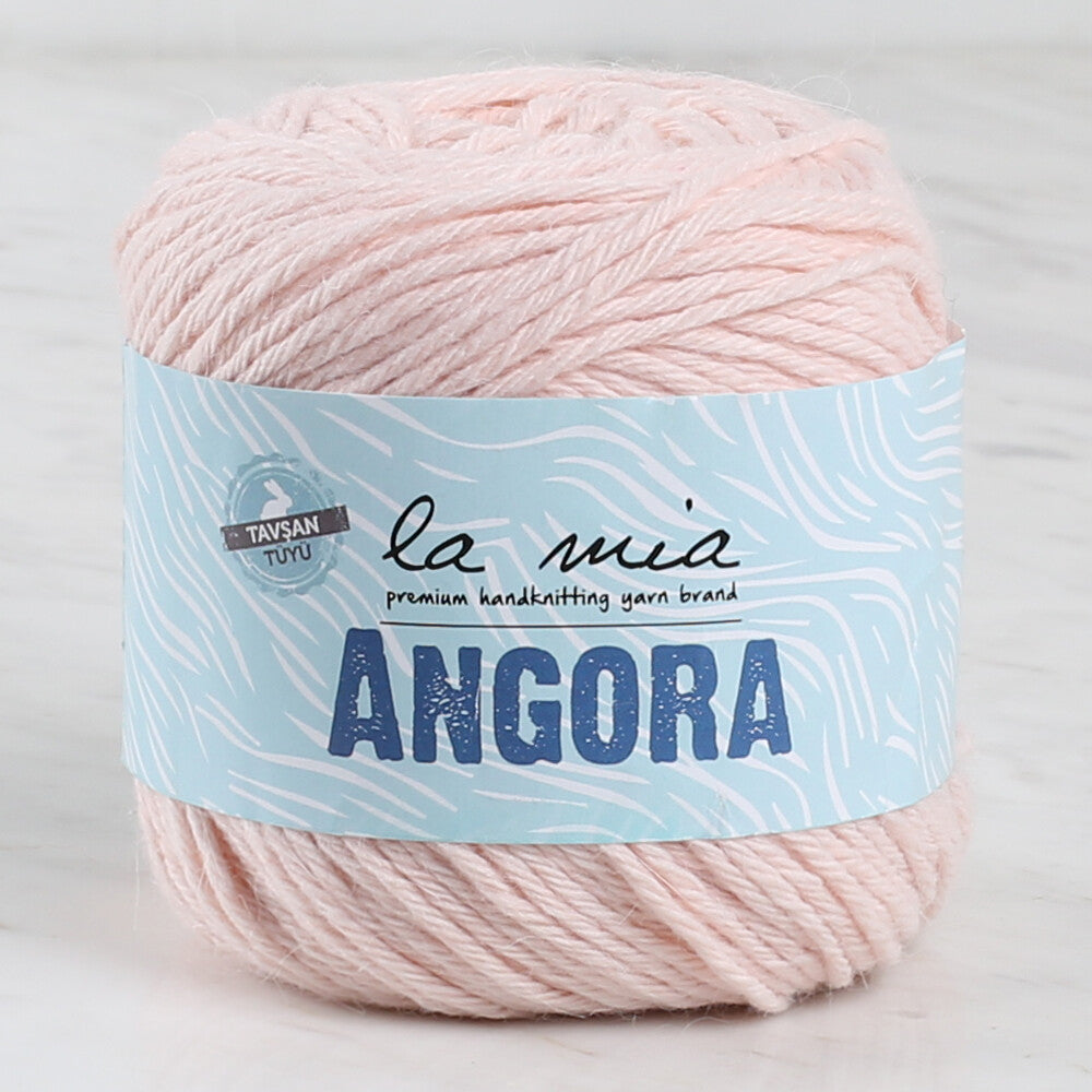 La Mia Angora 50GR Pudra Pembe El Örgü İpi - L185